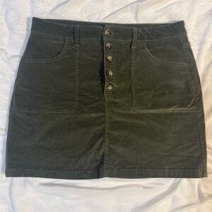SO Dark Green Corduroy Mini Skirt